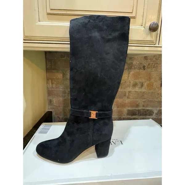 the Lauren Ralph Lauren Kellie Suede Tall Boots in black Size 8 Riding - Image 2