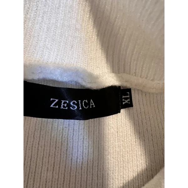 Zesica Nautical Preppy Quarter Zip Pullover Sweater Sz:XL White Striped nautical - Image 7
