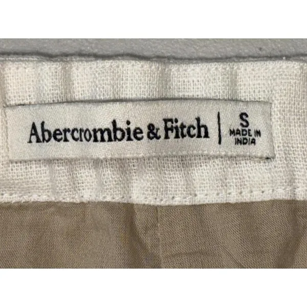 Abercrombie & Fitch Tan White Linen Wrap Mini Skort Mini Skirt Womens Size Small - Image 3