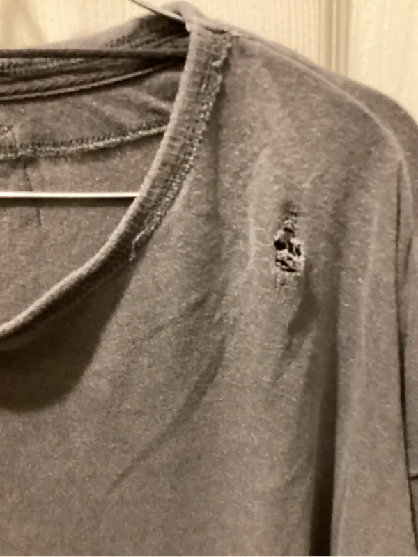 We The Free Washed Gray Distressed Cropped Long Sleeve Top - Image 2