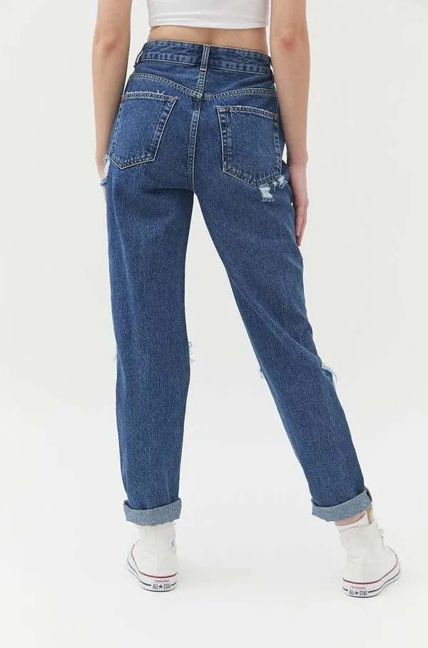 Urban Outfitters BDG High Waisted Mom Jeans Destroyed Medium Wash - Image 5