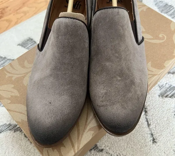 Sofft Velina Heeled Loafers Booties Grey Suede Size 7 NEW - Image 10