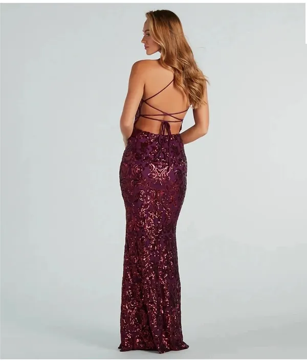 Windsor Taisia Formal Sequin Scroll Dress - Image 3