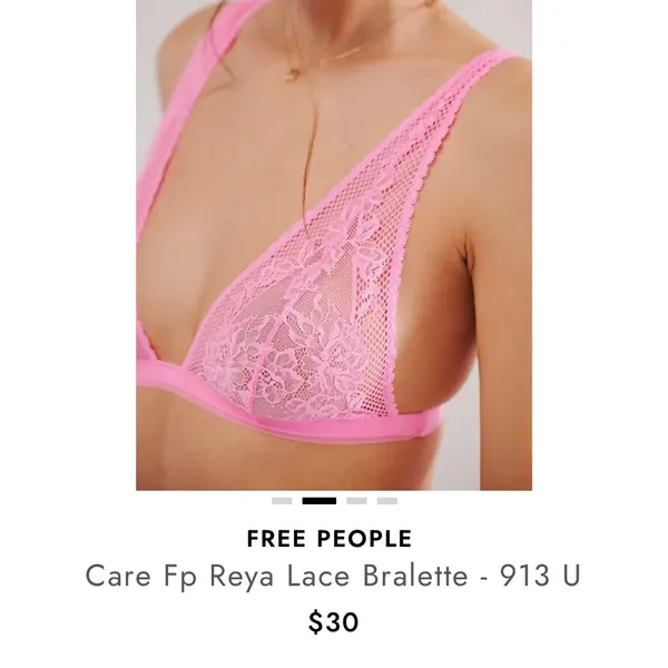 Free People Vibrant Pink Lace Bralette - Image 2