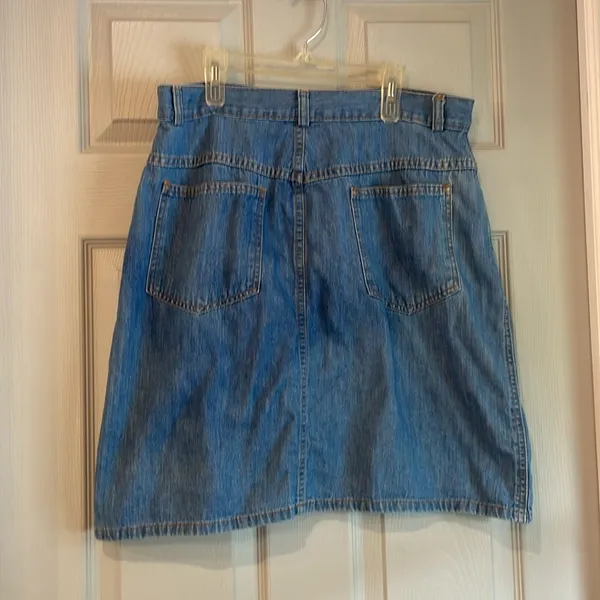 Woolrich Women's M Vintage 80s 14 Stone Wash Faded Knee Length Denim Jean Skirt - Image 2