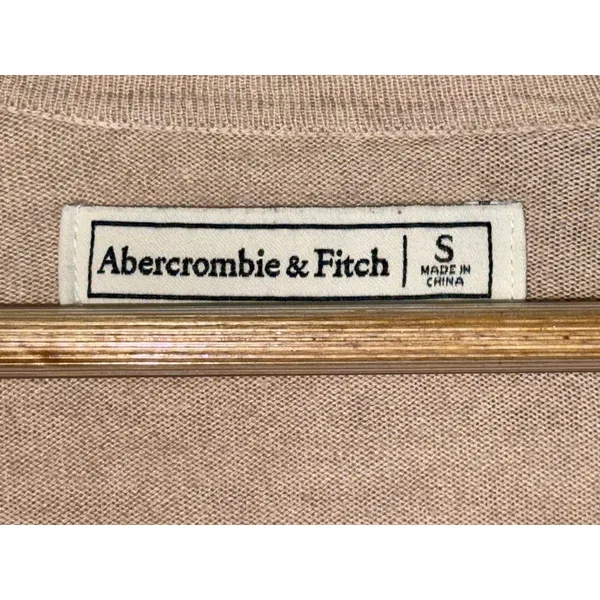 Abercrombie & Fitch Brown Tan Open Front Long Sleeve Cardigan Top Womens Size S - Image 3