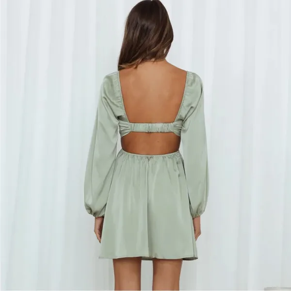 Hello Molly Done with‎ You' Satin Dress - Mint Green size S - Image 2