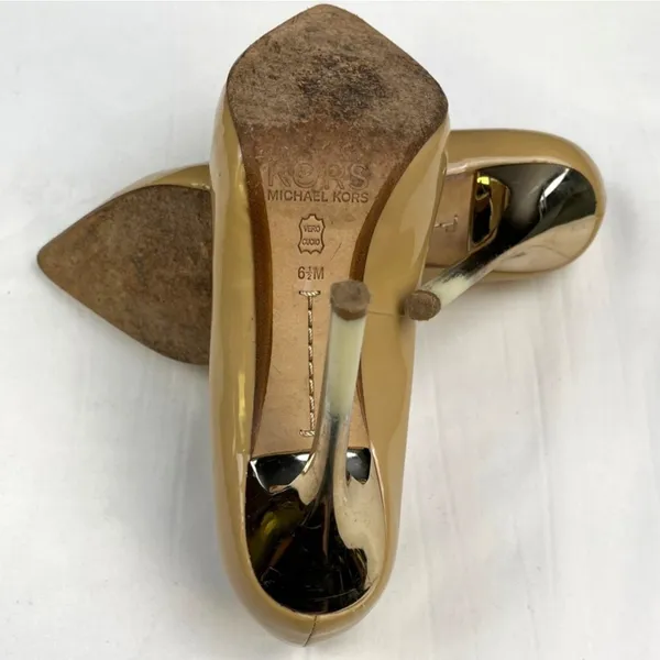 Michael Kors Women's Beige Leather Shoes/Heels Sz 6.5M SKU 4521 - Image 5