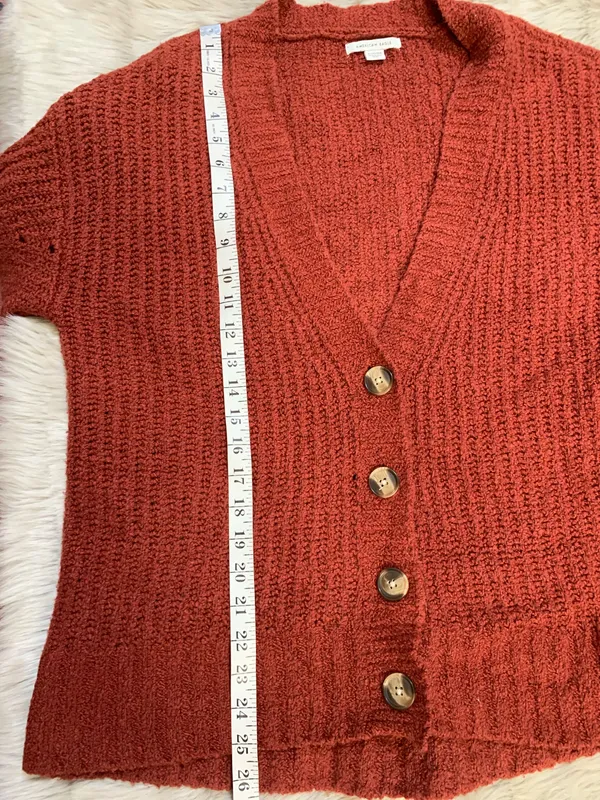 American Eagle Rust Color Button Up Cardigan XS - Image 4