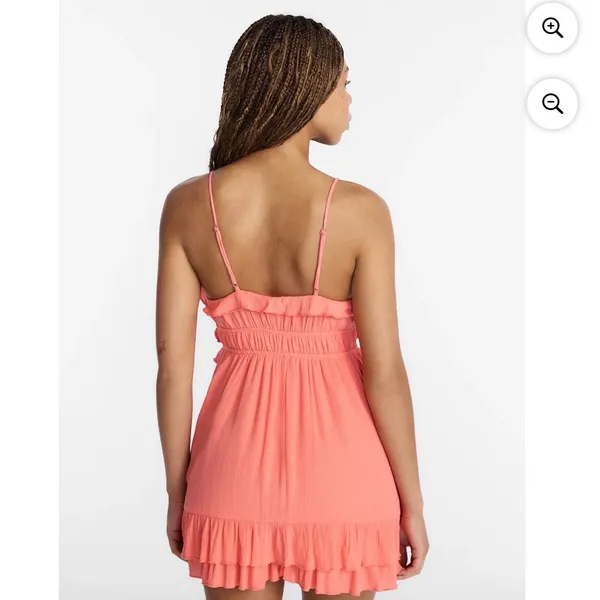 No Boundaries Sleeveless Tie Front Ruffle Romper, Women's - Image 3