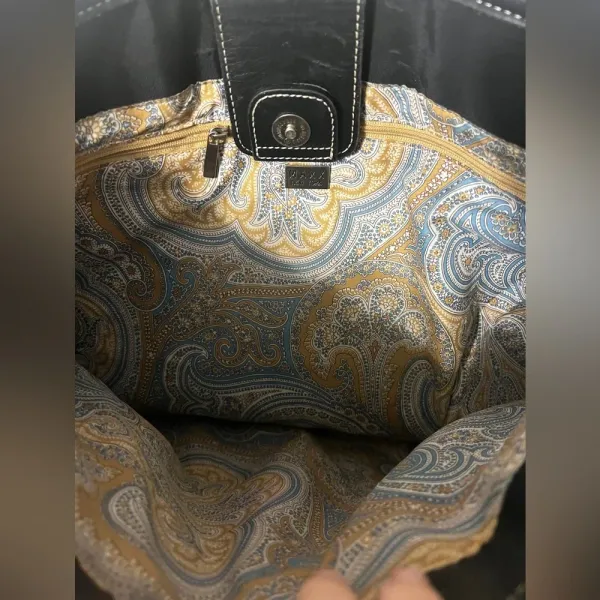 FINAL PRIce MAXX Black Nylon & Leather Tote / Shoulder Handbag - Image 5