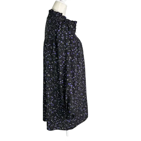 English Factory Floral Button Detail Mini Dress Black Size S - Image 7