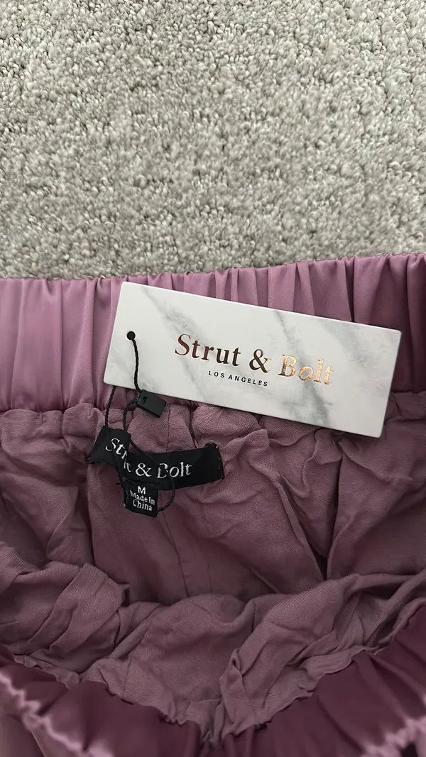 Satin Pants Purple Size M - Image 3