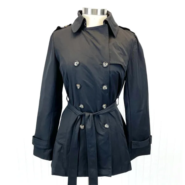 No Less Than Adrian Trench Coat Womens Large‎ Minimalist Preppy Academia - Image 2