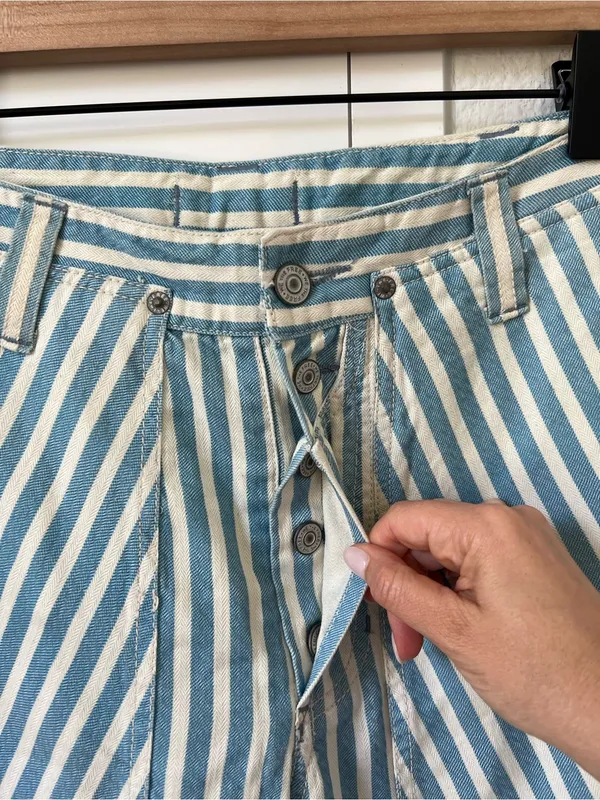 Free People Runyon Striped Pants in West Ridge Blue Patte NWT - Image 5