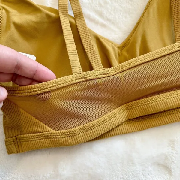 NWT Offline by Aerie Goals Light Tan Ribbed Padded Sports Bra - Size: Large - Image 6