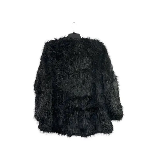 Ellos Women's Black Faux Fur Coat - Image 2