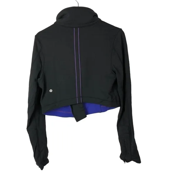 Lululemon Principle‎ Cropped Black & Bold Blue Athletic Jacket 10 - Image 3