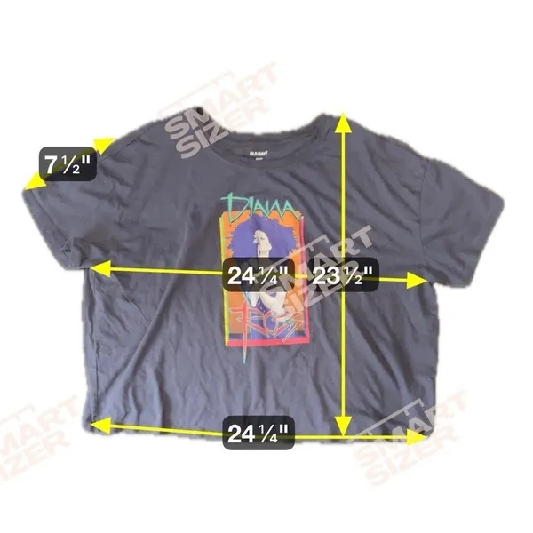 Diana Old Navy‎ Women 2X Blue Cropped T-Shirt Casual Retro 70s Colorful Icon - Image 6