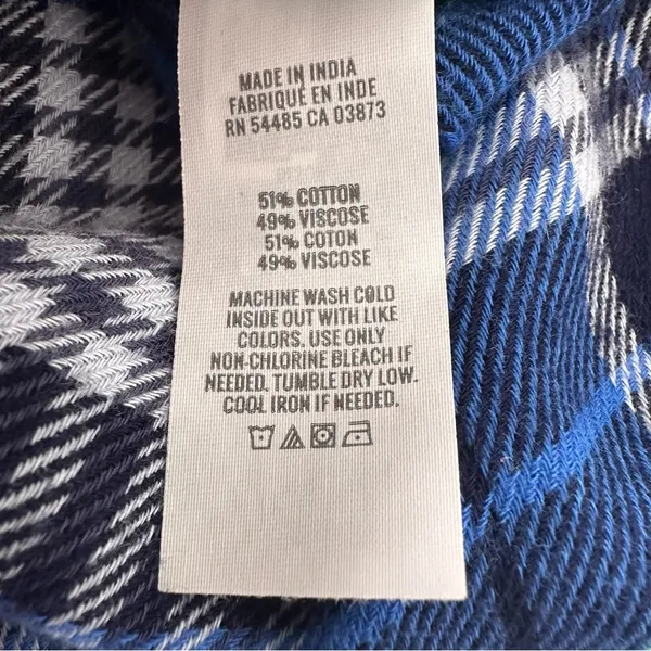 Aerie Women’s Blue Plaid Flannel Button Down Shirt Size M - Image 5