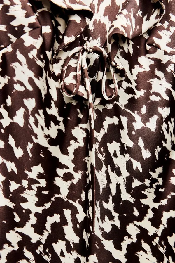 ZARA dress maxi long sleeve prints boho casual brown summer - Image 10