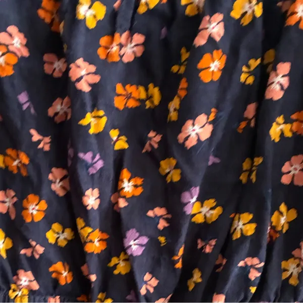 Madewell Puff-Sleeve Square Neck Smocked-Waist in Aloha Floral Crop Top S - Image 13