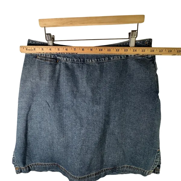 Vtg Cherokee Denim Skort 10 Cotton‎ Medium Wash Blue Mini Skirt Y2K Cottagecore - Image 5