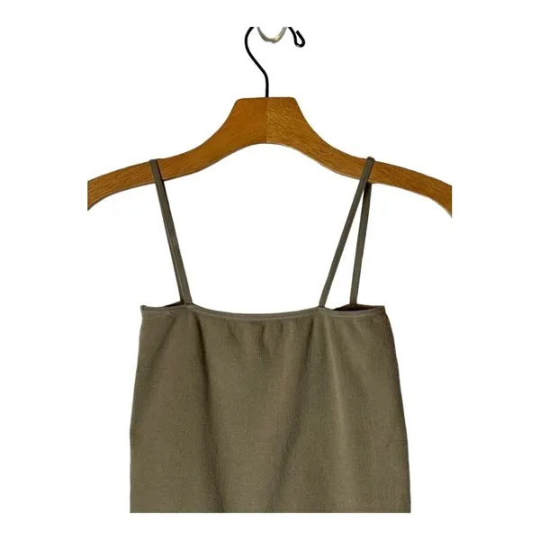 Good American Brown Ribbed Stretch Square Neck Thong Tank Bodysuit Size‎ L/XL - Image 9