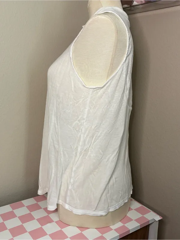 Alo yoga top flowy preppy athletic quiet luxury women’s yoga Pilates white smal - Image 2