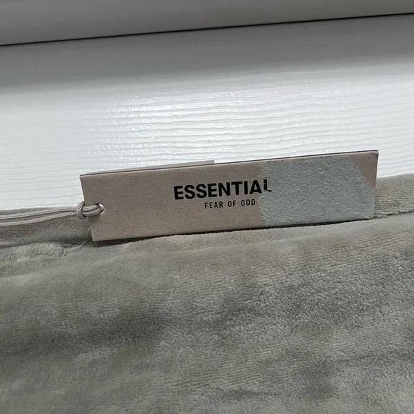 Fear of God Essentials Logo Patch Velour Pants NWT Large - Image 3