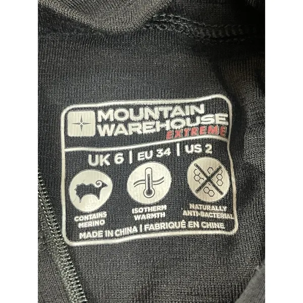 Mountain Warehouse Extreme US 2 Black Merino Wool Blend Quarter Zip Base Layer - Image 4