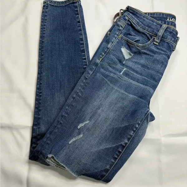 American Eagle Outfitters Women's Skinny Jeans - Blue - Image 4