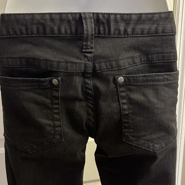 Free People Black Vertical Textured Straight 5 Pocket Button/ZipUp Jeans-Size 29 - Image 10