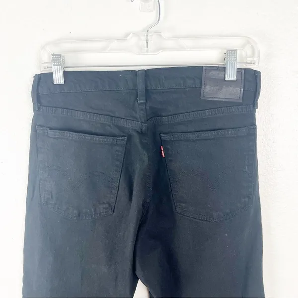 LEVI’S Black Big E Button Fly Wedgie Straight Leg Jeans Size 28 Biker Casual - Image 10