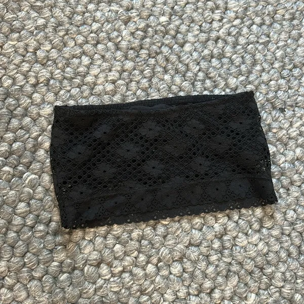 Aerie Black Crochet Bandeau‎ Top Size XS - Image 7