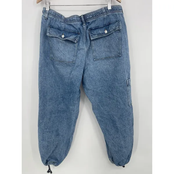 American‎ Eagle Womens Cargo Pocket Super High Rise Jogger Jeans Blue Sz 16 Bin9 - Image 7