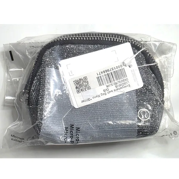 Lululemon Glitter Everywhere Nano Belt Bag Gray Silver Metallic NEW - Image 2