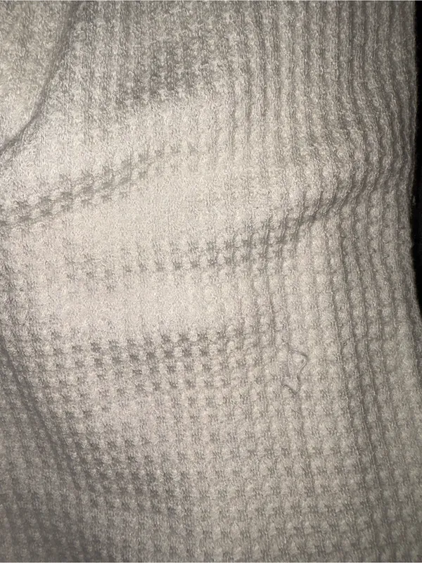We The Free Cream Layered Waffle Knit V-Neck Long Sleeve Top - Image 4