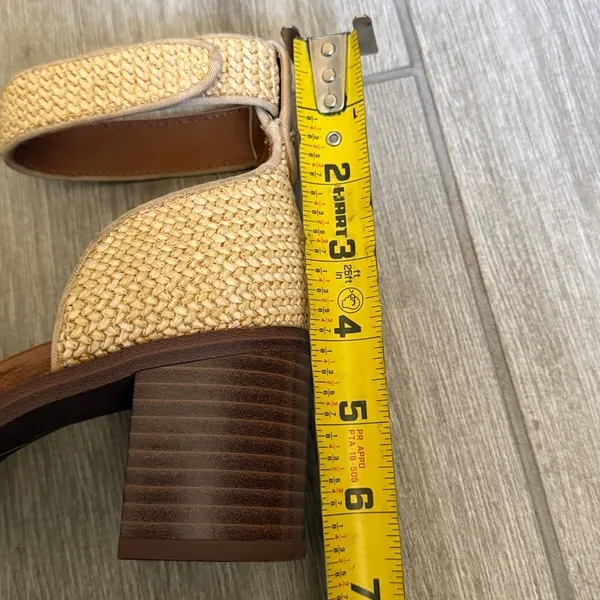 Zodiac IDA Woven‎ Raffia Block Heel Sandals Beige Ankle Strap SZ 8 - Image 8