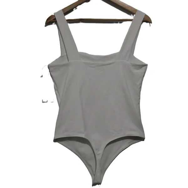 Womens Abercrombie & Fitch Soft AF White Sleeveless Tank Bodysuit Size Large NWT - Image 2