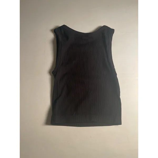 Aritzia Sunday Best SinchSeamless Ribbed High Neck Crop Tank Top Black S - Image 5