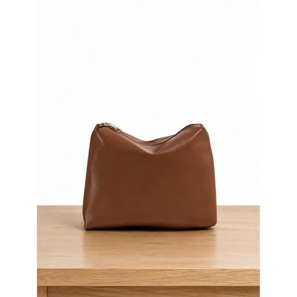 Coffee Brown Suede Slouchy Hobo Tote Crescent Bag Set + Mini Suede Shoulder Bag - Image 3