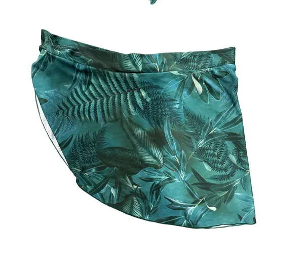 Unbranded Green Tropical Floral 3 Piece Triangle String Bikini Swimsuit Set XL - Image 3