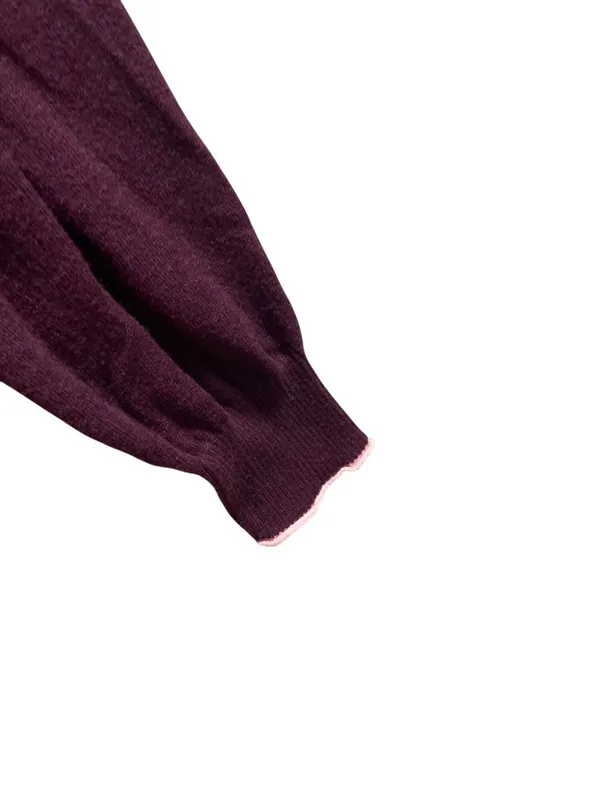 Scotch & Soda Classic Long Sleeve Cardigan Burgundy Size L Classic Preppy Fall - Image 10