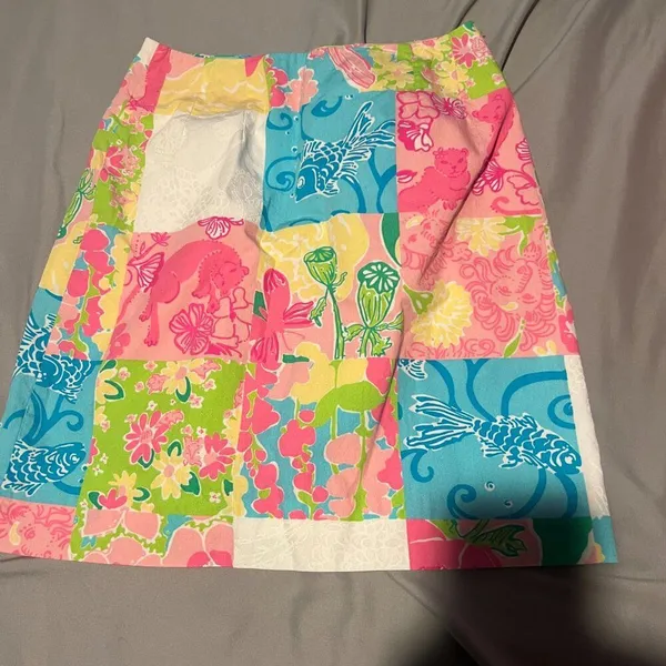 Lilly Pulitzer patchwork‎ skirt vintage size 0 - Image 3