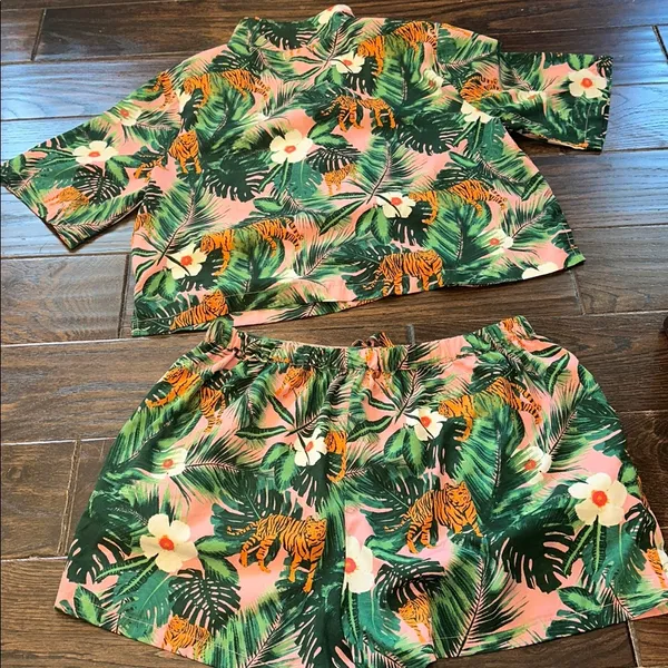 Cynthia Rowley Tiger Jungle Print Sleepwear Set size medium - Image 8