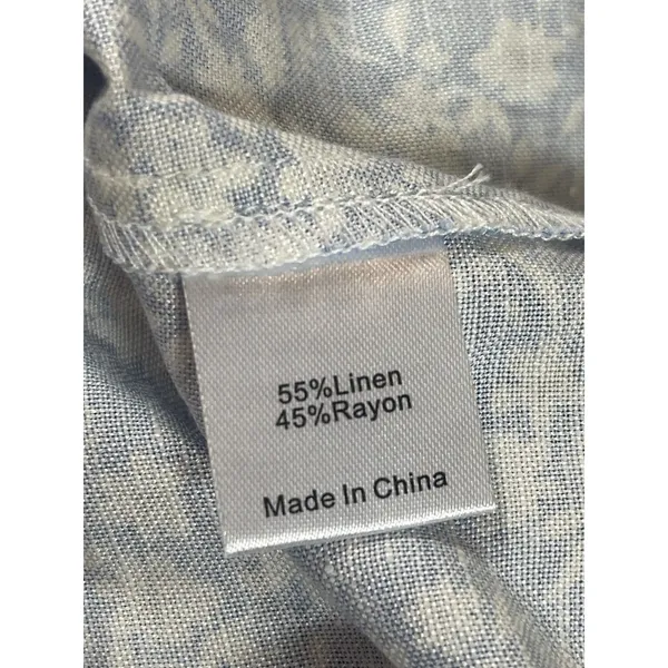 Tuckernuck x Cameron Eubanks Wimberly Blue Floral Linen Blend Smocked Dress NWT - Image 7
