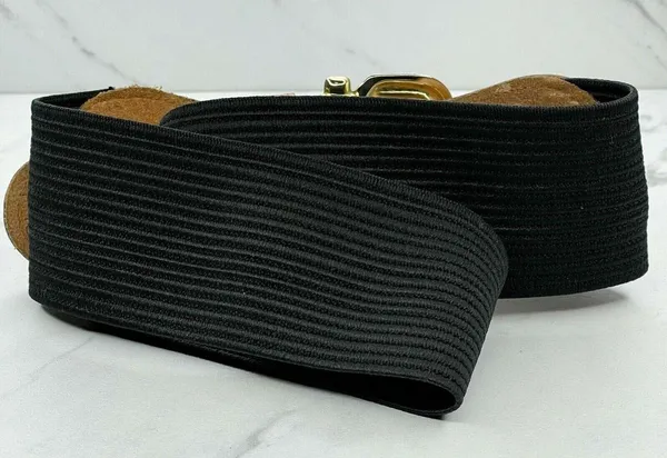 Vintage The Limited Stretch Belt Leather Trim Gold Hardware Medium (M) ✨ - Image 4
