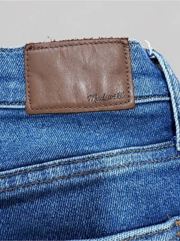 Madewell Cali Demi-Boot Jeans 28P Petite High Rise Raw Hem Medium Wash Classic - Image 8