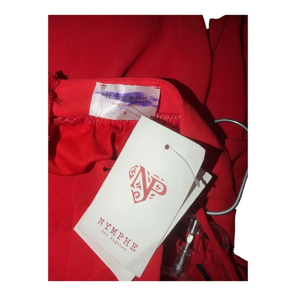 Nymphe Los Angeles Red Halter Mini Dress, Medium - Image 4